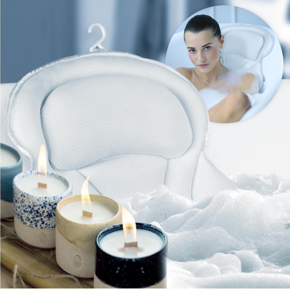 NWT Premolux | Luxury 3D Air Mesh Bathtub Headrest Pillow | One Size
